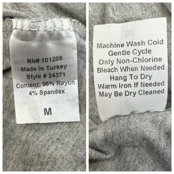 Soft Surroundings High Low Top Blouse Long Sleeve Zipper Back Gray Size Medium - Picture 4 of 4